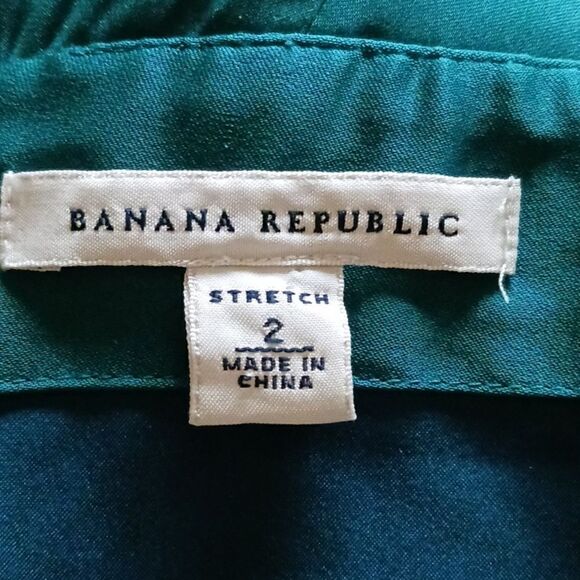 Banana Republic Silk Open Shoulder Teal Dress Size 2 - Picture 12 of 13